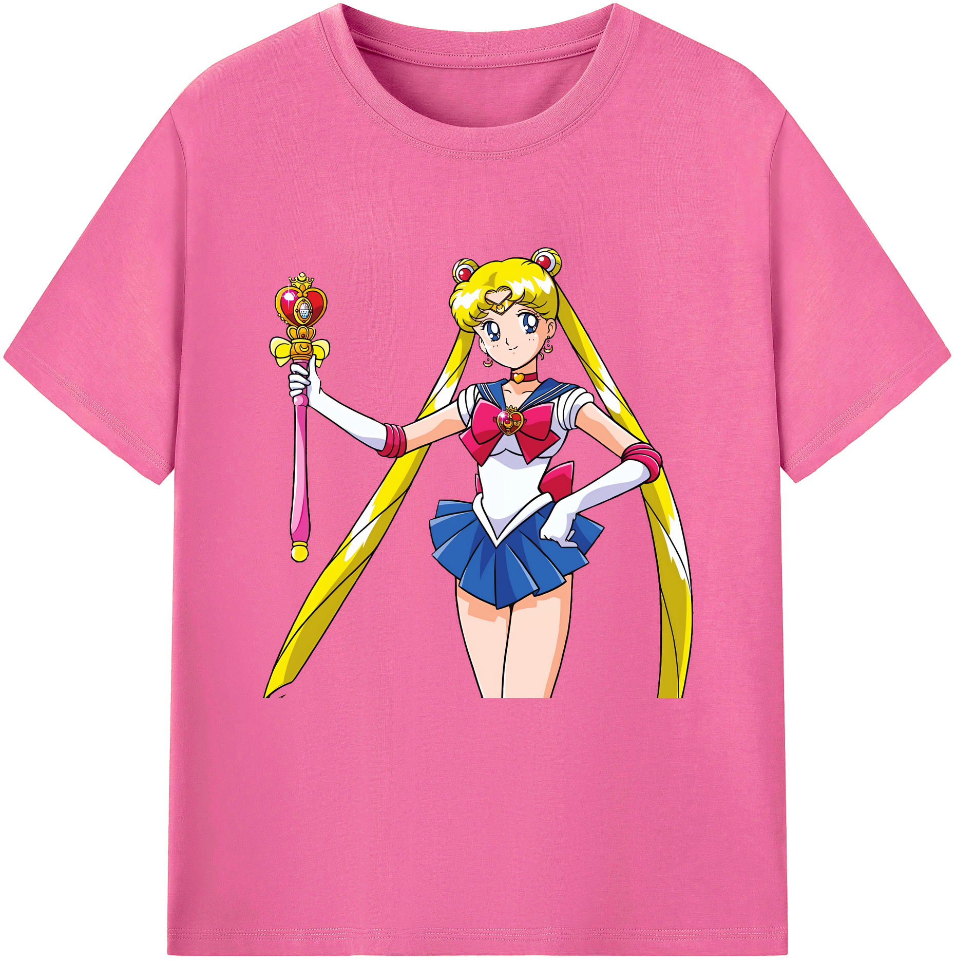 （画像用） 美少女戦士セーラームーン 月野 うさぎ つきの うさぎ Sailor Moon Tsukino Usagi レディースカジュアルプリントTシャツ（綿100％）